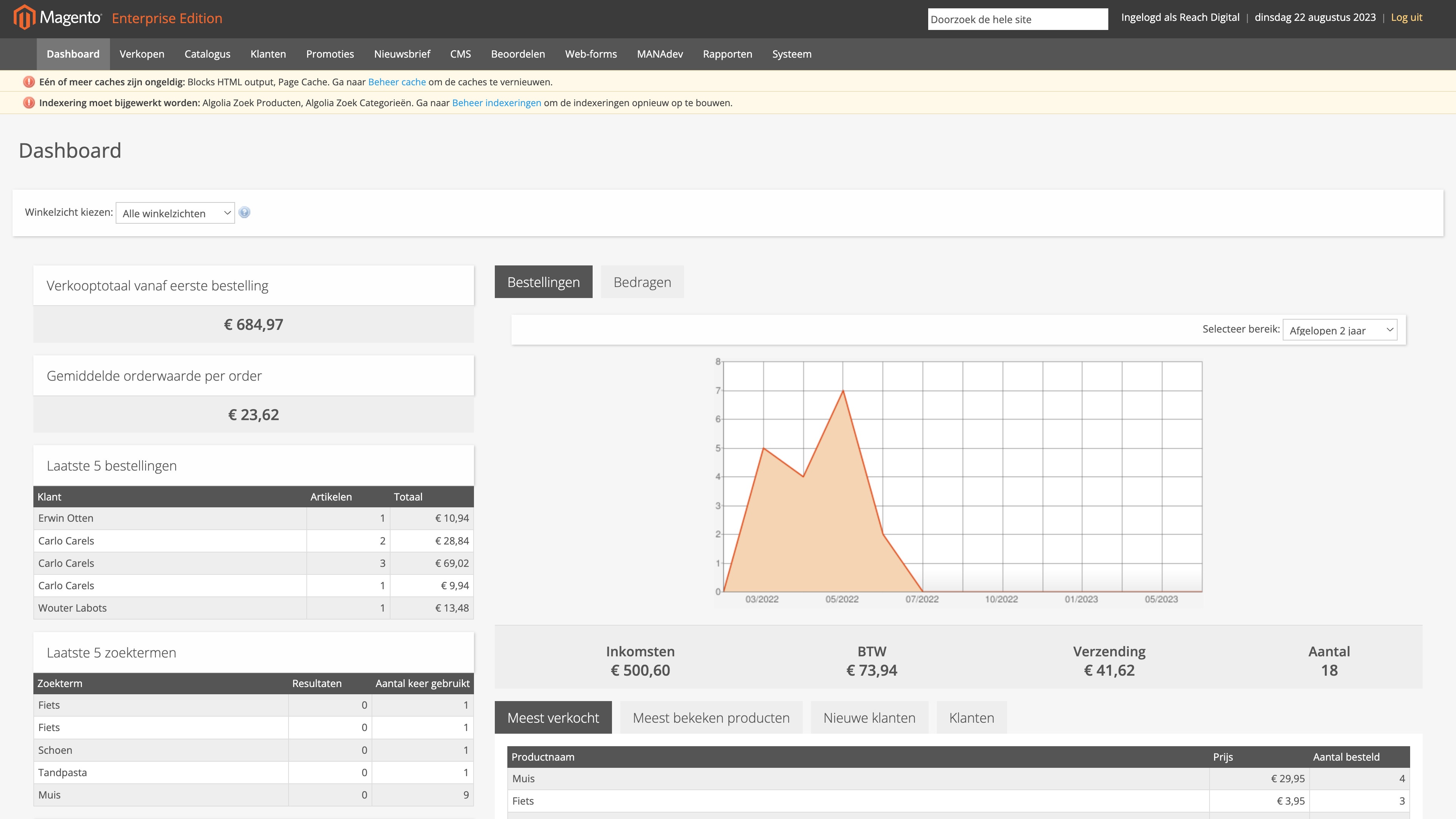 Magento 1.14.1.0 enterprise backend screenshot