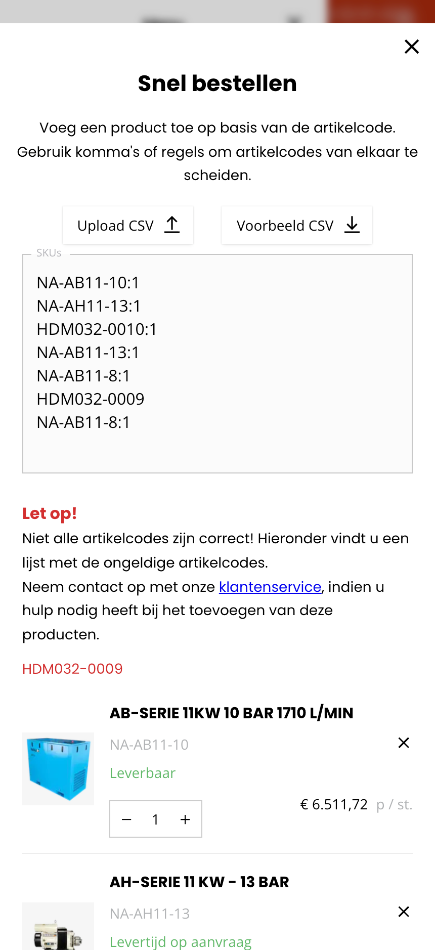 Bulk ordering functionaliteit bij Q Plus